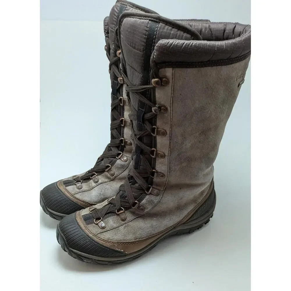 Womens Patagonia Koyuk Waterproof Velvet Brown‎ Leather Snow Boots T10690 Size 7
